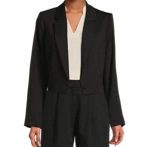 GIBSON LATIMER Women's Black Cropped Notched Lapel 1 Button Blazer XL NEW